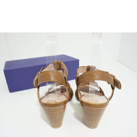 Stuart Weitzman Brown Nappa Leather Heel Sandals - Picture 3 of 8